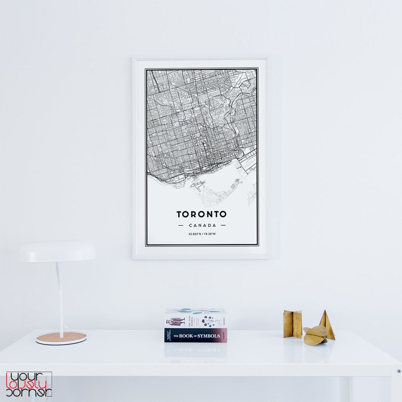 Toronto Map Print Printable Map Of Toronto Wall Art Toronto Etsy
