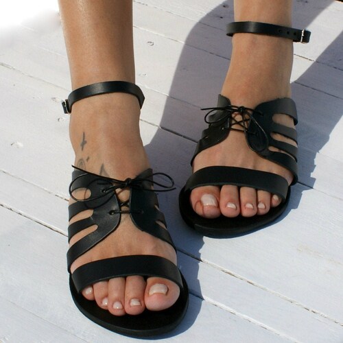 CRETE 2 Sandals/ Greek Leather Sandals/ Gladiator Sandals/ - Etsy