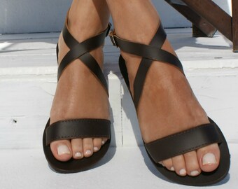 cross strap sandals womens