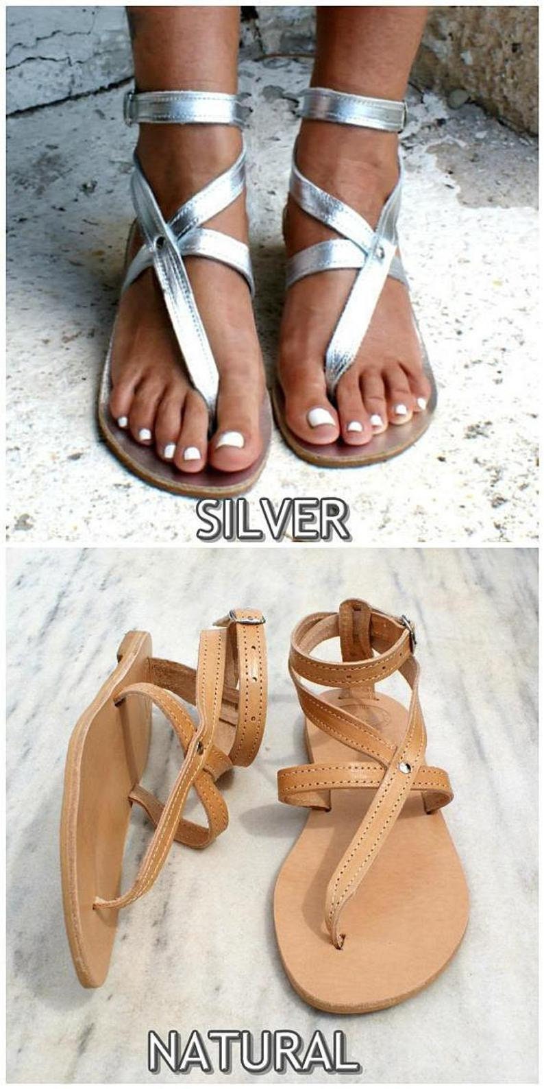 ANTIGONE 3 Sandals/ Greek Leather Sandals/ Ankle Cuff Sandals/ - Etsy