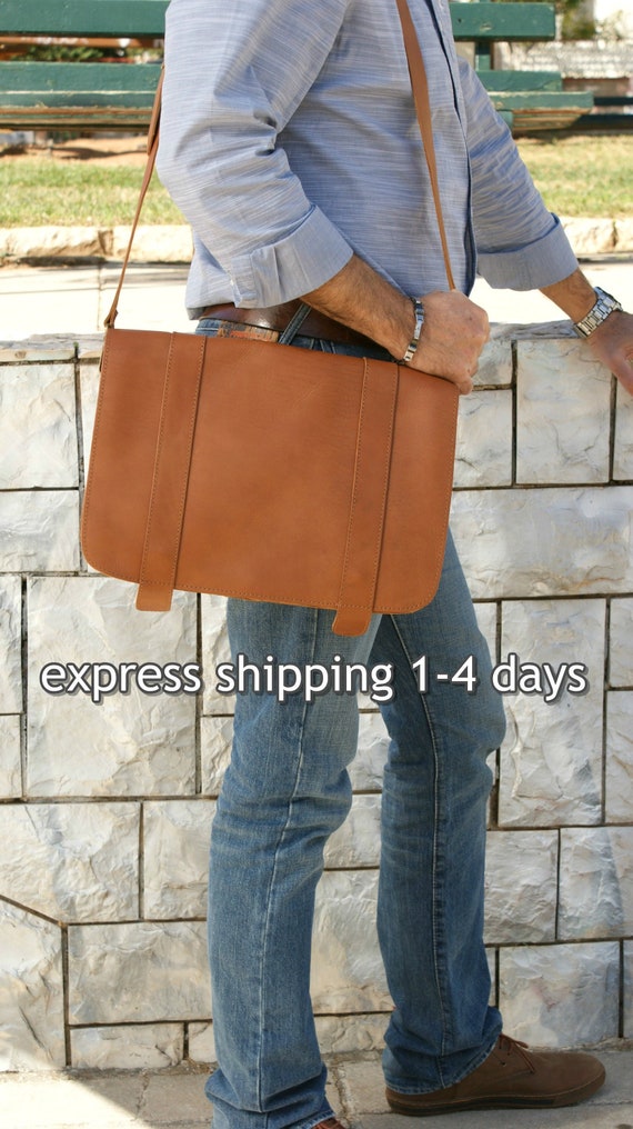 leather messenger bag/ mens crossbody leather satchel/ mens Etsy