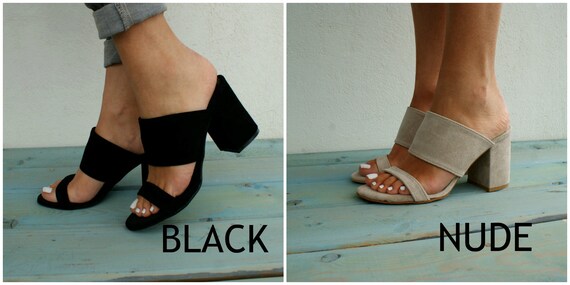 DORA Block heel suede leather sandals Handmade leather heels Women's heeled sandals Greek leather sandals Nude colour sandals DORA Block heel suede leather sandals Handmade leather heels Women's heeled sandals Greek leather sandals Nude colour sandals