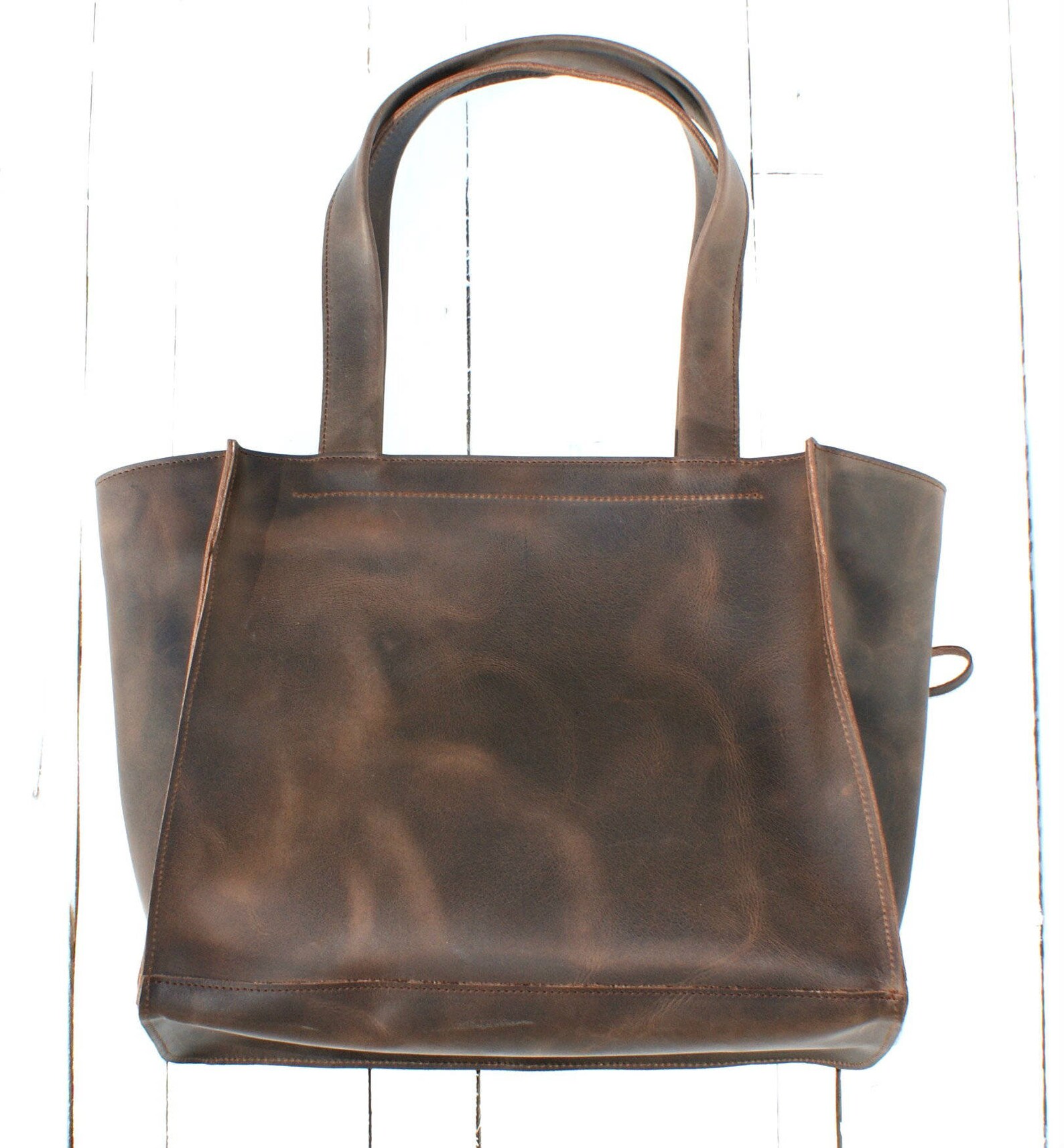Distressed Leather Tote Bag/ Womens Handbag/ Shoulder Bag/ Etsy