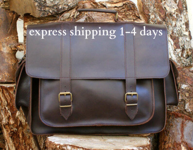 17 inch leather messenger bag