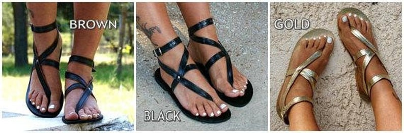ANTIGONE 5 Sandals/ Greek Leather Sandals/ Ankle Cuff Sandals/ | Etsy