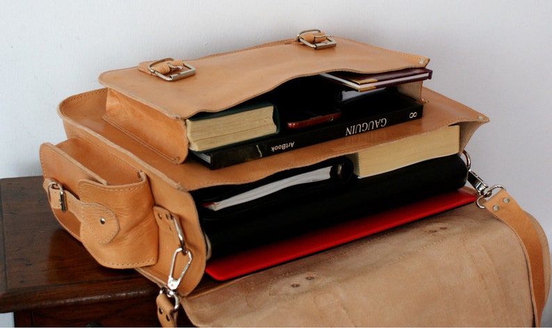 17 inch leather messenger bag shoulder bag laptop bag old school bag mens bag crossbody bag leather briefcase code 20 natural