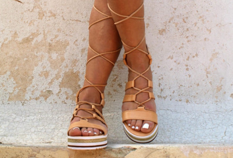 TROY leather gladiator sandals ancient Greek sandals lace up sandals spartan sandals handmade natural leather sandal strappy sandal