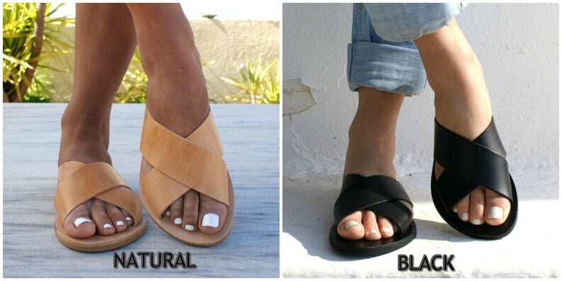 ERIS Sandals/ Ancient Grecian Leather Sandals/ Slide Sandals/ - Etsy