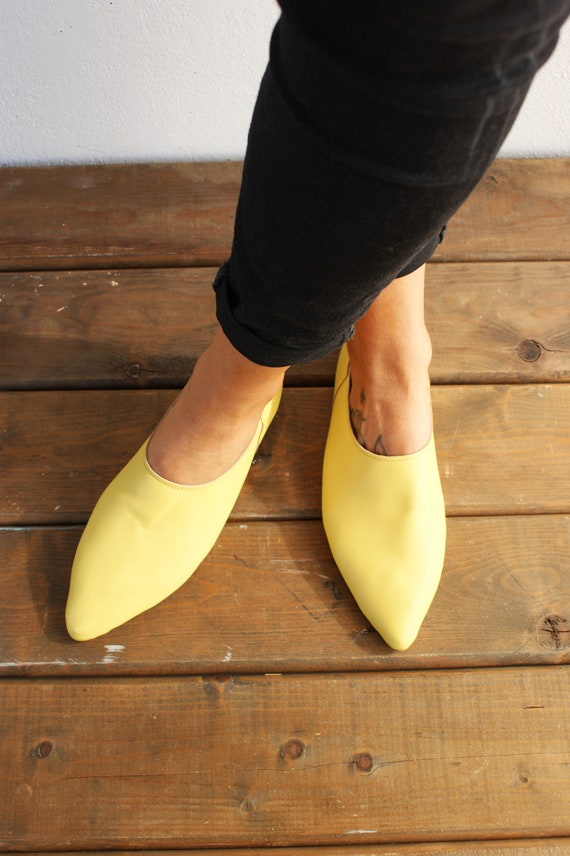 yellow closed toe sandals