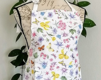 ヴィンテージKENZOエプロン - 花柄コットンエプロン - ポケット2つ