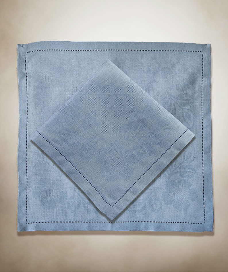 Fine Dining Sky blue Jacquard tablecloth Rectangle Natural table linen housewarming Foodie gift elegant modern square table cover home decor
