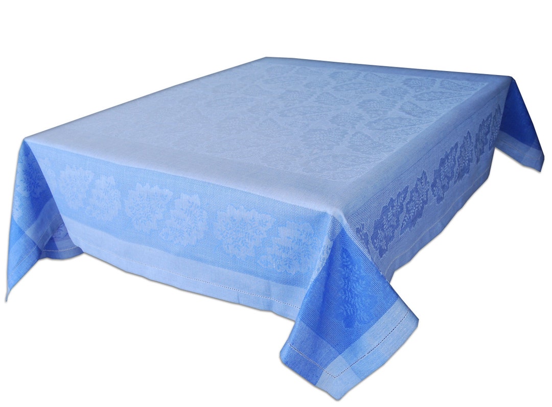 Blue Marine 150 X 250 Cm Tablecloths. 59 by 98 Inch Jacquard Rectangle