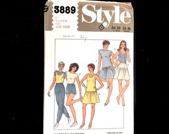 Vintage Sewing Pattern - Style 3889, size 12-16 modern 80s-90s