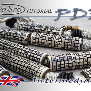 Polymer clay tutorial - Pattern Rustico - Beads - Disc - Bracelet - English