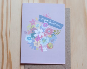 Congratulations Greetings Card - Blank Inside