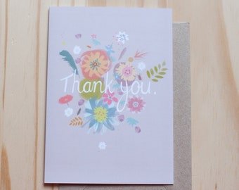 Thank you Greetings Card - Blank Inside