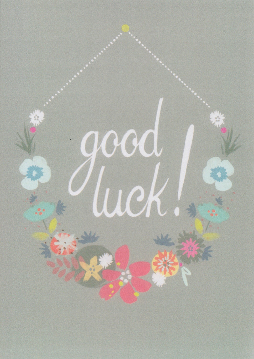 Good Luck Greetings Card Blank Inside | Etsy