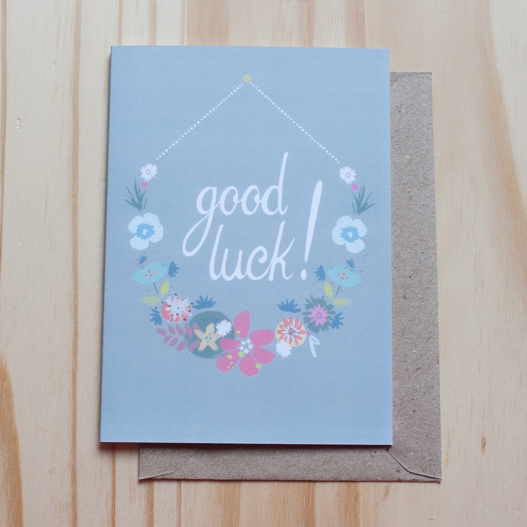 Good Luck Greetings Card Blank Inside - Etsy