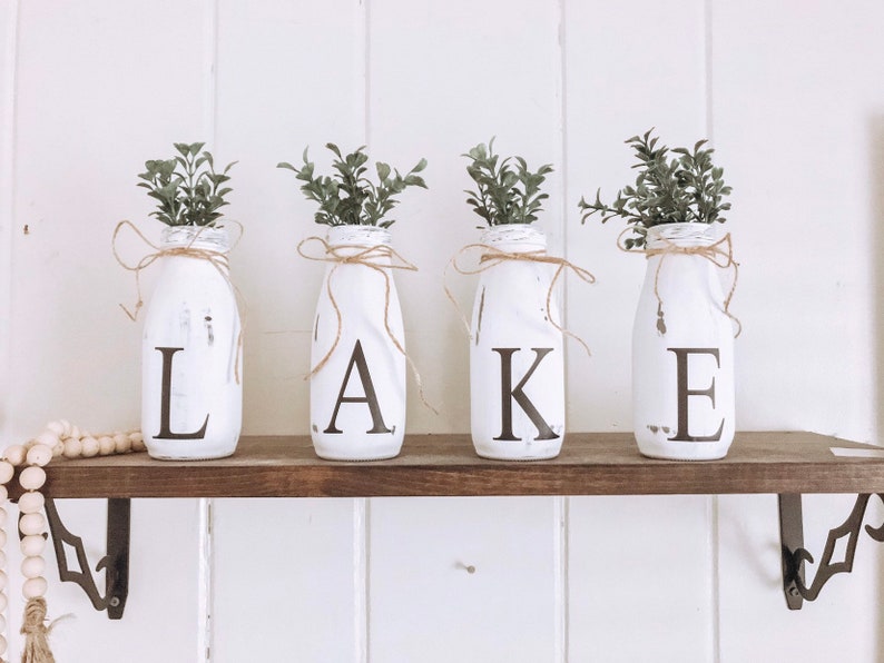 Farm milk jar decor Milk Jars Farm distressed Jars Etsy
