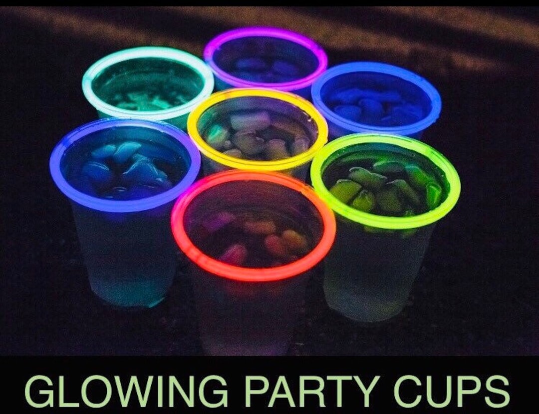 Glow in the Dark Cups, Glow Cups, Personalized Glow in the Dark Cups,  Custom Glow Cups, Glow in the Dark Party Favors C454 