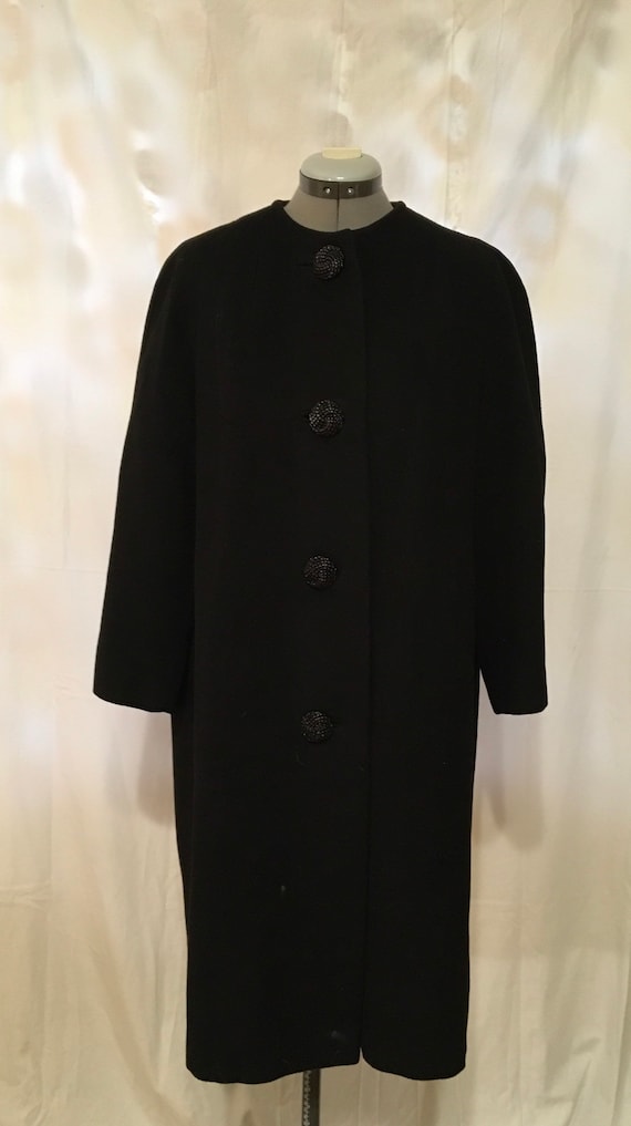 100% Cashmere black swing coat