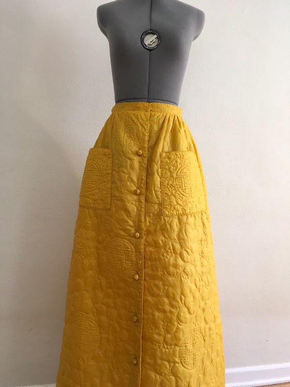 Asian style quilted maxi skirt