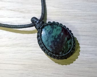 Rubino in pendente macrame Ziosite