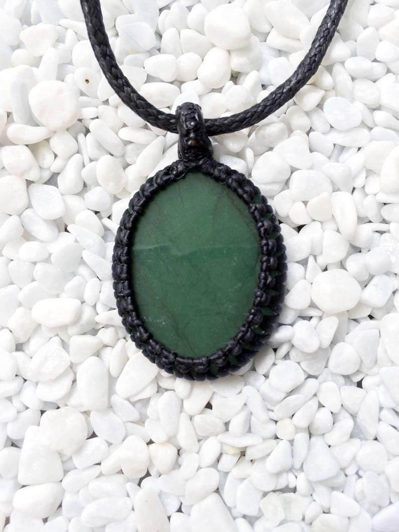 Nephrite Jade Pendant Nephrite Jade Macrame Pendant