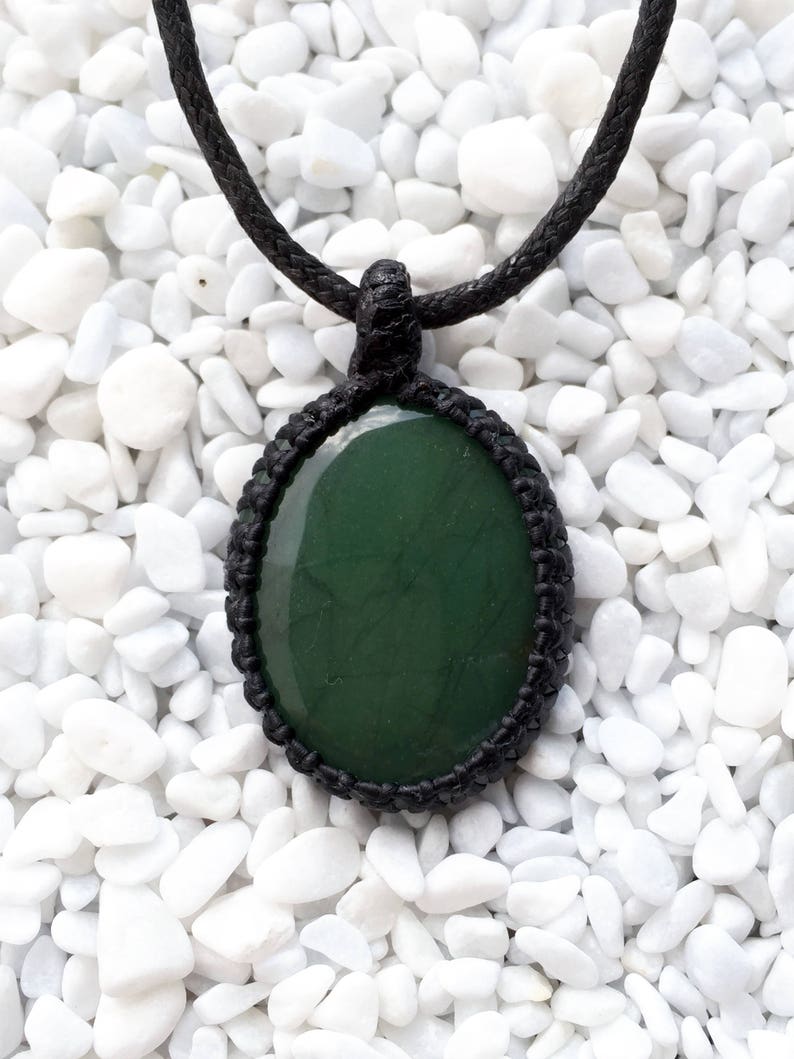 Nephrite Jade Pendant Nephrite Jade Macrame Pendant