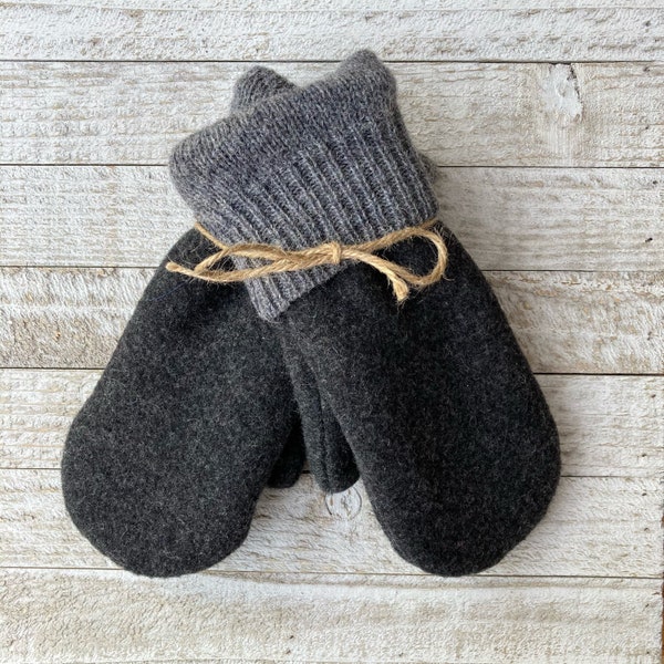 Gray Wool Mittens from Sweaters