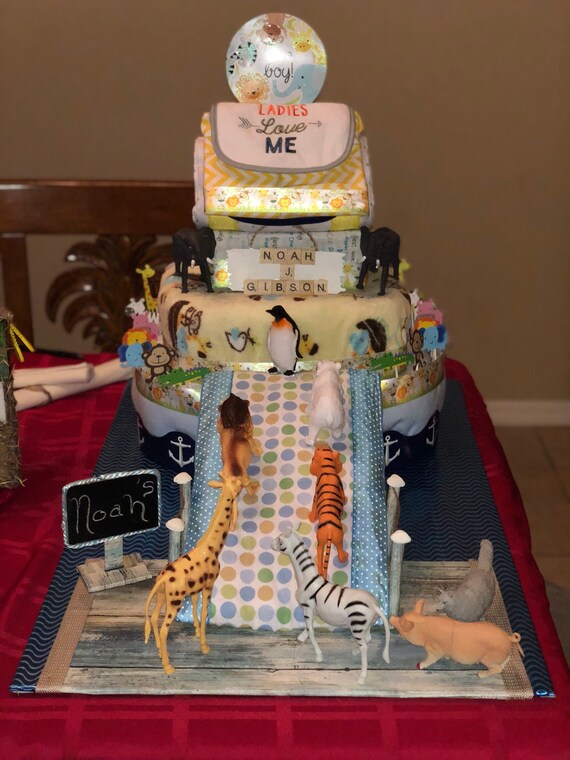 noah's ark diaper cake