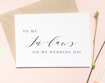 to my in laws on my wedding day card, in laws card, future parents card, wedding day card / SKU: LNWD41 | LUNA