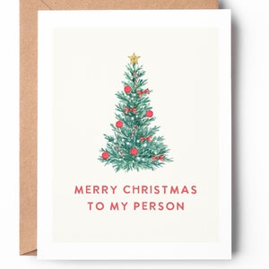 joyeux Noël à ma personne, carte de Noël d'amour, carte de jeu de mots de Noël, jolie carte de Noël, carte de Noël / SKU : LNHOL0513