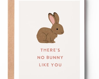 Cute Love Card | No Bunny Like You | Valentine Or Anniversary Pun Card