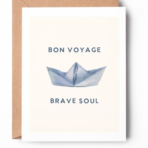 bon voyage brave soul, congratulations card, card for milestones, congrats greeting card, cute traveling card, studying abroad / SKU:LNPUNS1