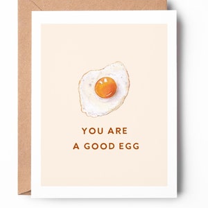 you are a good egg, cute thank you card, egg card, thank you card, food card, cute pun card / SKU: TYGREETING3