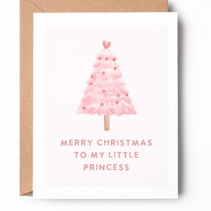 joyeux Noël à ma petite princesse, carte de Noël d'amour, carte de jeu de mots de Noël, jolie carte de Noël, carte de Noël / SKU : LNHOL0514