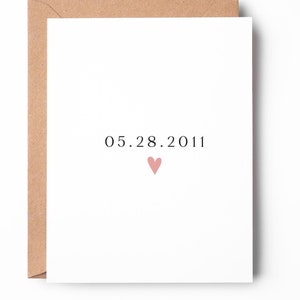 carte de date personnalisée / carte de joyeux anniversaire / carte d'anniversaire pour femme mari / jolie carte d'anniversaire / SKU : LNOS14