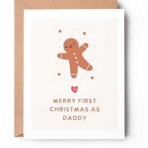 joyeux premier Noël en tant que papa, carte de Noël d'amour, carte de Noël pour le nouveau papa, jolie carte de Noël, carte de Noël / SKU : LNHOL0516