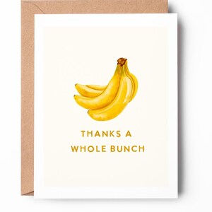 Merci beaucoup, jolie carte de remerciement, carte de donut, carte de remerciement, carte de banane alimentaire, jolie carte de jeu de mots / SKU : TYGREETING6