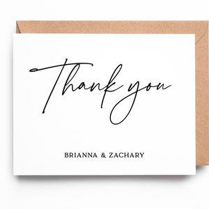 Paquete de tarjetas de agradecimiento para bodas, tarjetas de regalo de agradecimiento, tarjetas de agradecimiento para recién casados, tarjetas de agradecimiento a granel / SKU: LNTHANKS21I / ZOEY
