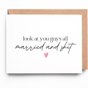Carte de félicitations de mariage amusante, vous êtes tous mariés et tout, carte-cadeau de mariage / SKU : LNWD74