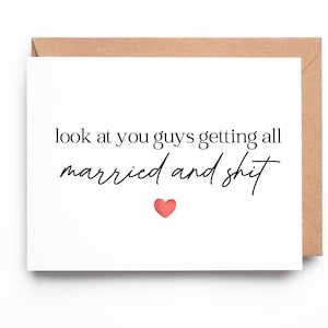 Carte de félicitations de mariage amusante, vous allez tous vous marier et tout, carte-cadeau de mariage / SKU : LNWD74B