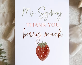 Thank you berry much card / Awesome teacher card / Teacher Appreciation Day Daycare Card SKU: LNTEACHER06