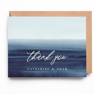 Paquete de tarjetas de agradecimiento de boda a granel, tarjeta de agradecimiento con acuarela ruborizada, tarjeta de agradecimiento para recién casados /SKU: LNTHANKS26B / CHARLOTTE