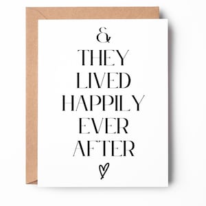 and they lived happily ever after, wedding gift card, wedding card for married couple, married card / SKU: LNWD77