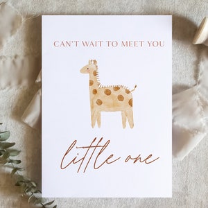 J'ai hâte de vous rencontrer carte / carte mignonne girafe / carte famille grandissante / carte félicitations nouveau bébé / carte nouveau bébé / SKU : LNBABY14