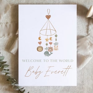 welcome baby card / custom card for baby / growing family card / congrats new baby card / new parents card / new baby card / SKU: LNBABY07B