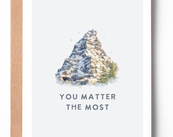 Tarjeta "Eres lo más importante" / Tarjeta de amor de aventura en la montaña / Tarjeta romántica de aniversario o boda