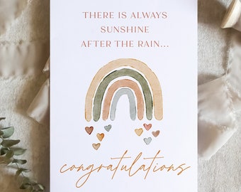 sunshine after the rain / rainbow baby card / cute baby card / growing family card / congrats new baby card  / new baby card / SKU: LNBABY12